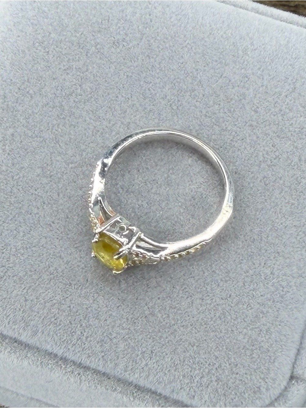 Stunning Natural 2CT Yellow Sapphire 925 Sterling Silver w/ 14K Gold Ring Sz 8 - Picture 12 of 14